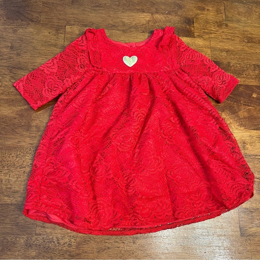 Marmellata Classics Elegant Red Lace Kids Dress size 24 months